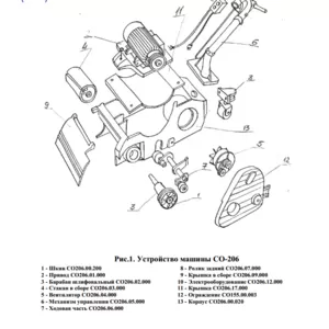 Запчасти к паркетошлифовальной машине СО 206