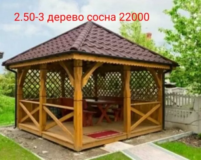 Беседки из дерева сосна 2